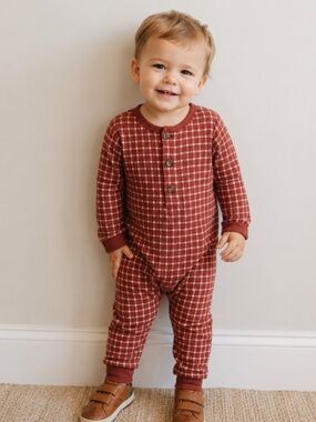 Modern Moments by Gerber 18M‎ Rust Plaid Thermal Romper